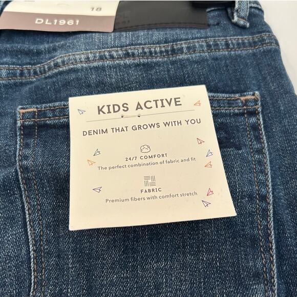 NWT DL1961 Boys Brady Slim Jeans – Size 18, Medium Wash, Stretch Denim, - Picture 5 of 10